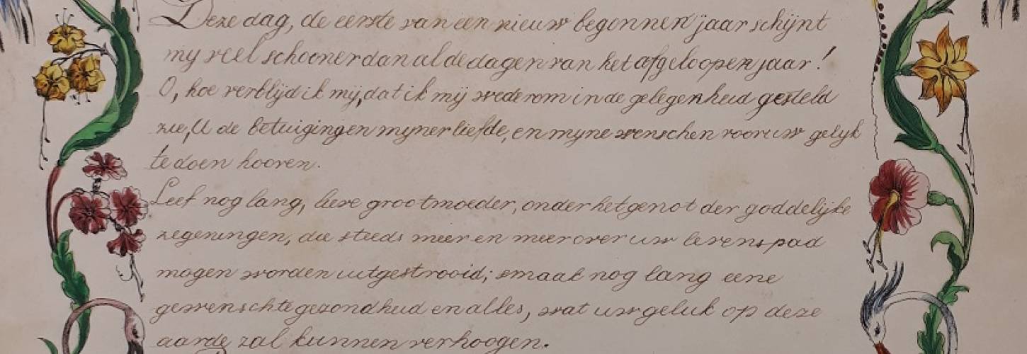 nieuwjaarsgedicht met kleurrijke rand