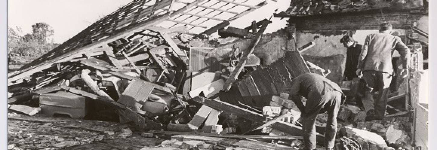 schade door de windhoos in Tricht op 25 juni 1967