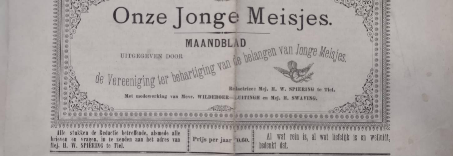 voorkant maandblad onze jonge meisjes 1897
