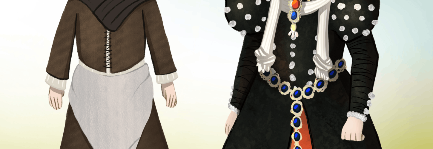 Een tekening van prinses Anna en een meisje