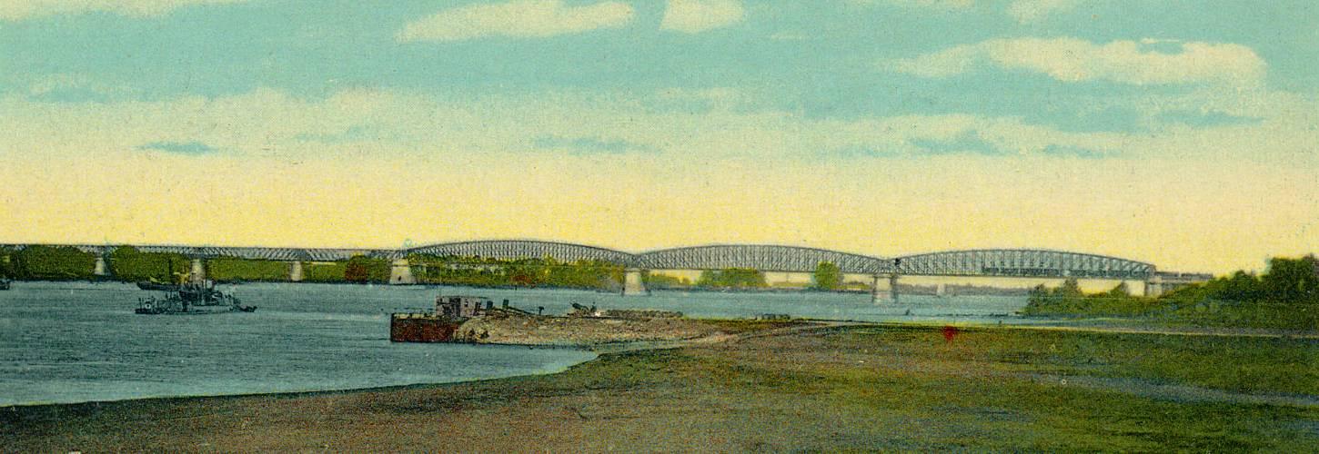 kleurenafbeelding van de brug bij zaltbommel