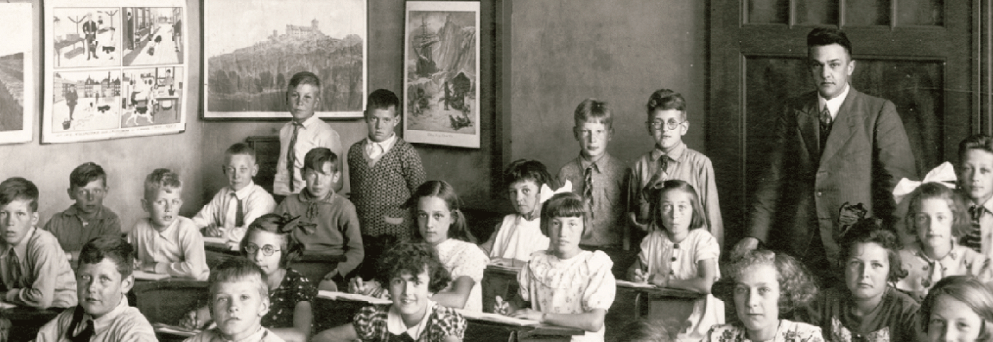 Oude foto schoolklas