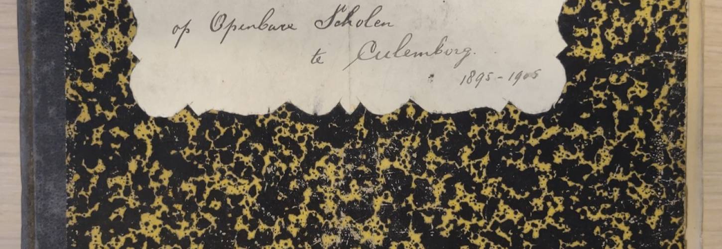 voorkant schrift met verslagen van de vereeniging tot bestrijding van schoolverzuim op openbare scholen in culemborg