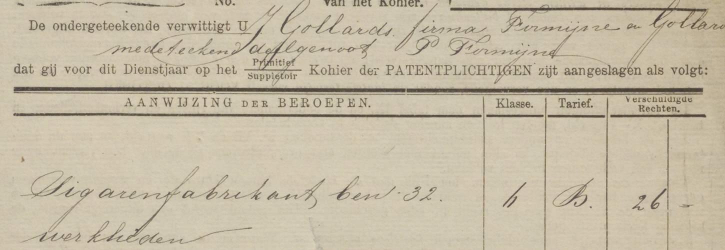 een aanslagbiljet voor patentrecht