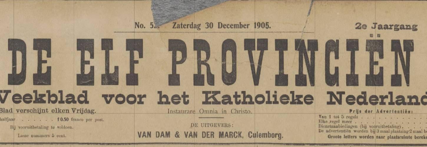 header De Elf Provincien weekblad voor het Katholieke Nederland 30 december 1905