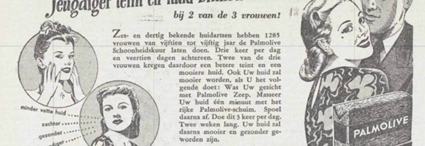 krantenadvertentie met de titel Jeugdiger teint en huid binnen 2 weken
