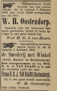 krantenbericht ons weekblad 1918