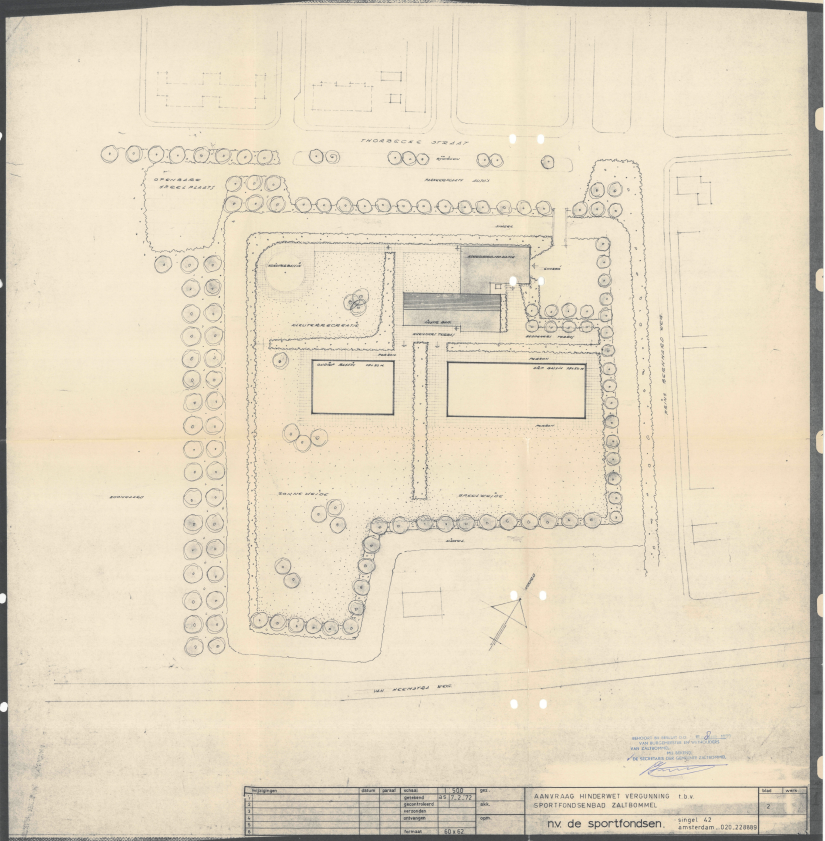 tekening bij hinderwetvergunning sportfondsenbad Zaltbommel, 1961-1979 