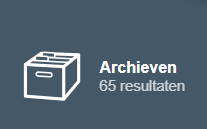blauwe knop met de tekst Archieven en het cijfer 65