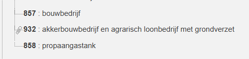 Inventarisnummer met links een icoon van een paperclip
