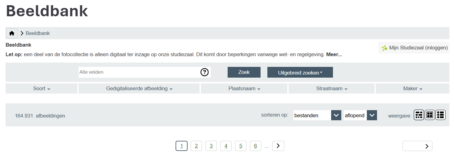 zoekbalk bovenaan resultatenpagina website RAR