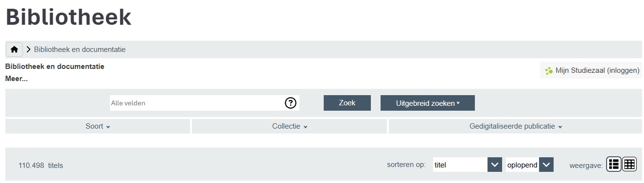 screenshot scherm Bibliotheek