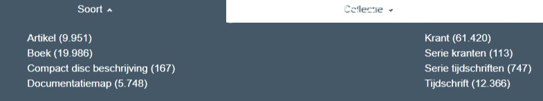 pulldown menu onder Soort