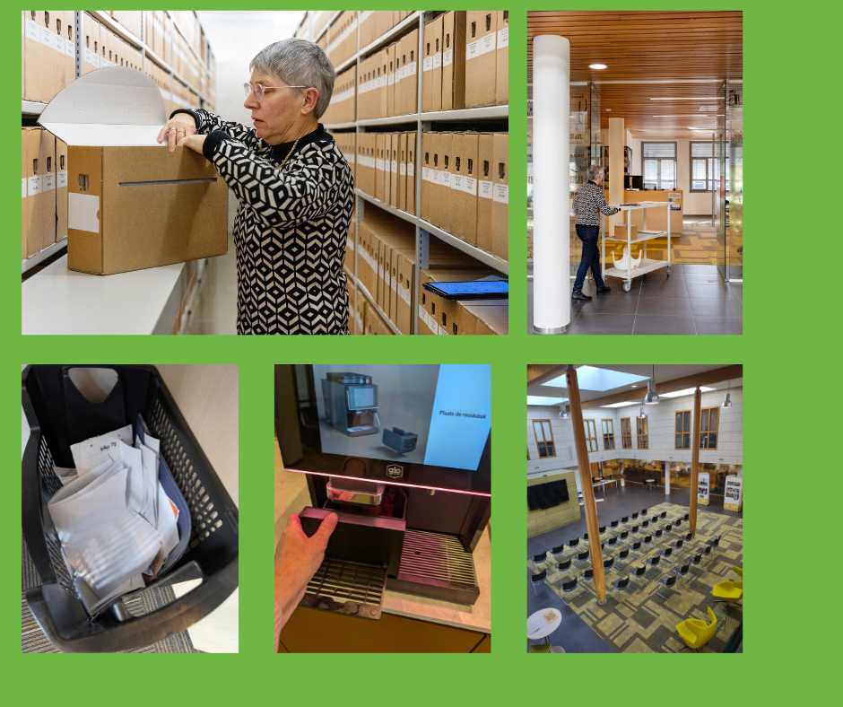 fotos van de activiteiten van een facilitair medewerker archief