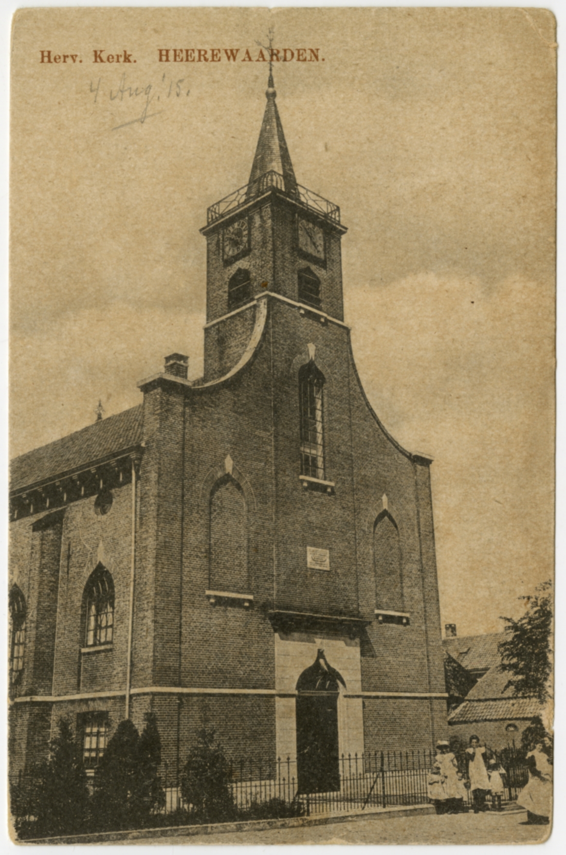 prentbriefkaart van de kerk van Heerewaarden