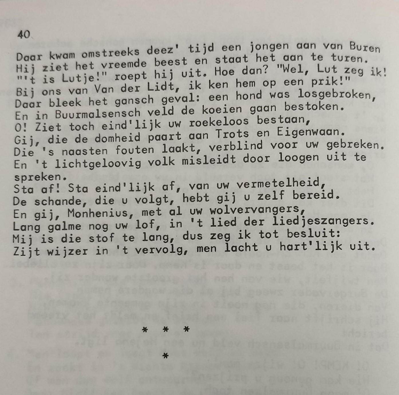 Tweede deel van het anonieme spotdicht over een wolvenjacht met een verrassend einde. De wolf blijkt een hond te zijn. 