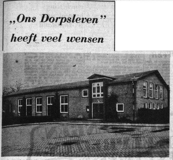 foto dorpshuis dodewaard bij artikel in Tielsche Courant van 11 december 1974